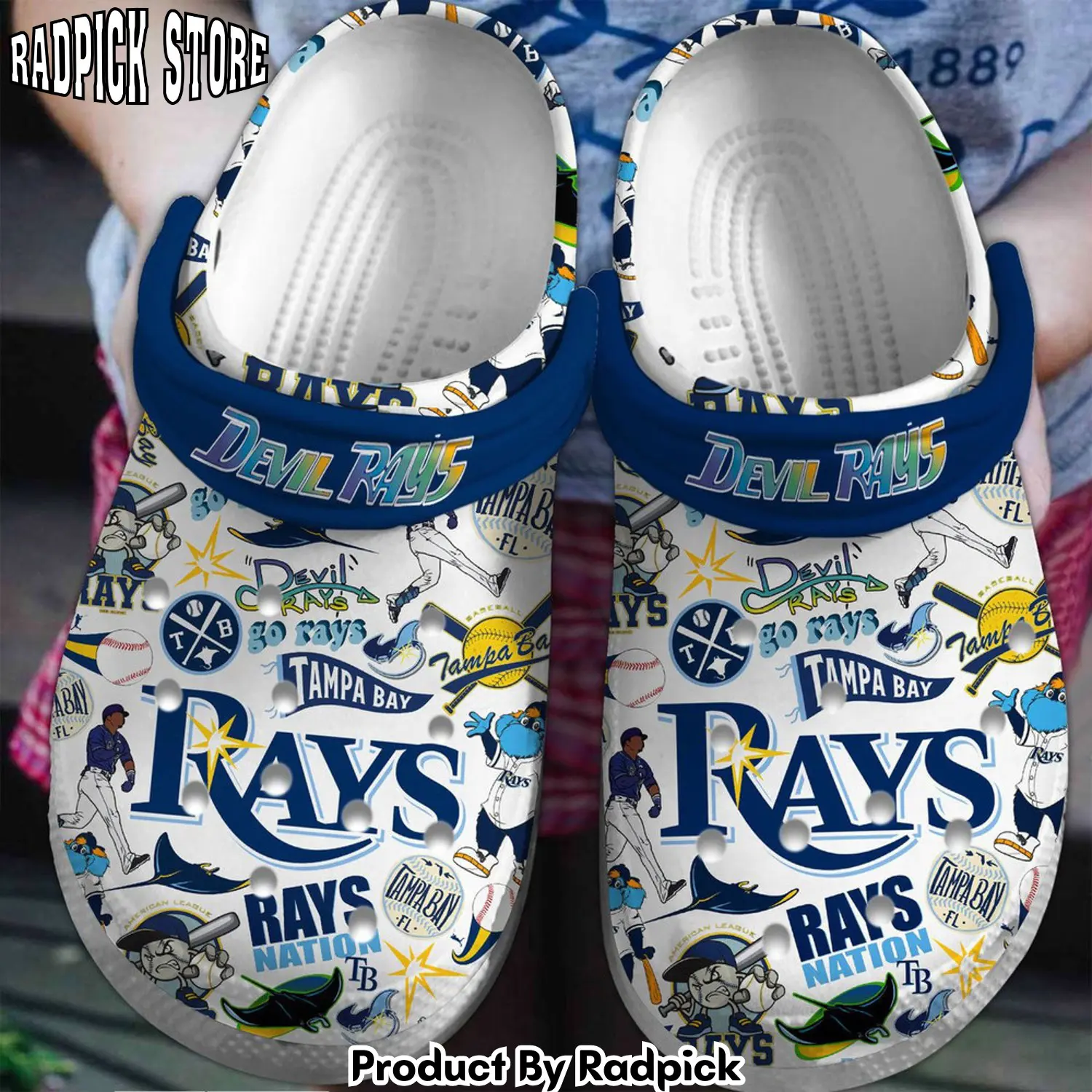 Radpick tampa bay rays mlb sport clogs shoes comfortable for men women rp652978